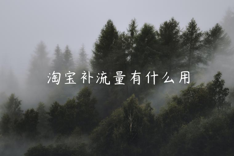 淘寶補(bǔ)流量有什么用